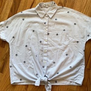 Madewell Embroidered Peace Sign Shirt